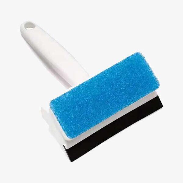 Multi-Purpose Cleaning Brush with Reusable Plastic Handle - Hard Firmness, Double-Sided Design for Bathroom, Toilet, Car & Glass