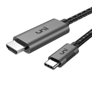 uni USB-C to HDMI Cable for Home Office 6ft (4K@60Hz) - USB Type-C to HDMI Cable - Thunderbolt 4/3 Compatible with iPhone 15 Pro/Max, MacBook Pro/Air 2023, iPad Pro, Surface Book 2, Galaxy S24