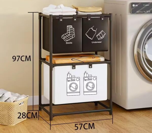 Clothes Storage Basket Household Laundry Basket Multifunctional Dirty Clothes Basket Balcony Storage Rack Dirty Clothes Basket - Image 2
