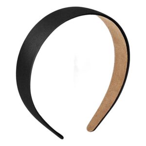 1.2 Inch Non-Slip Plain Headband for Women & Girls – Solid Black DIY Cosplay & Fashion Hair Accessory (1 Piece)
