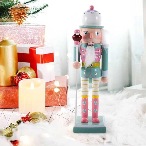 10-Inch Green Wooden Nutcracker Ornament