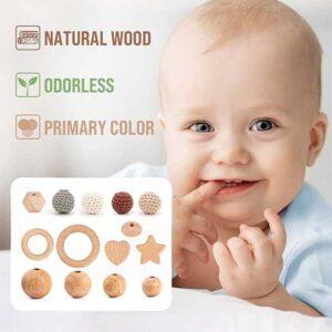 169-Piece Beech Wooden Beads & Rings Set