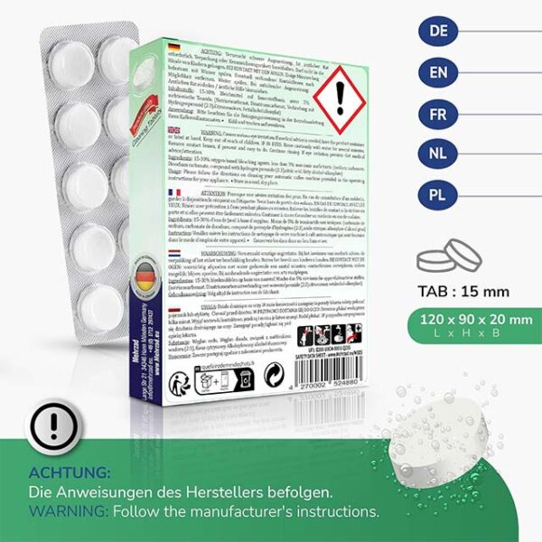 2-in-1 Cleaning Tablets for Fully Automatic Espresso Machines – Phosphate-Free, Siemens EQ Series Compatible, 40 x 2g Individually Packed