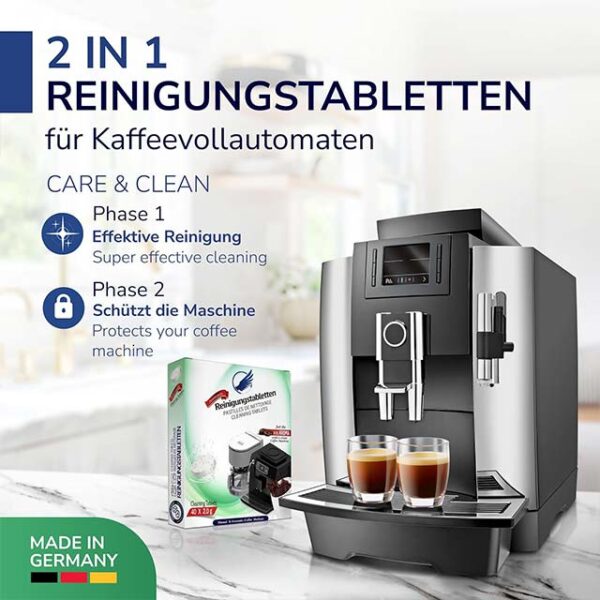 2-in-1 Cleaning Tablets for Fully Automatic Espresso Machines – Phosphate-Free, Siemens EQ Series Compatible, 40 x 2g Individually Packed