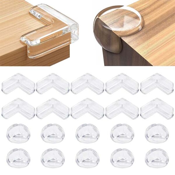 20-Pack Baby Corner Protectors – Clear Furniture & Table Safety Guards, Baby Proof Corner Covers for Home Child Protection