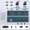 4K@60Hz Dual Monitor DisplayPort KVM Switch – 2-in-2-out for 2 Computers with USB 3.0, Button Control, Includes 4 DP & 2 USB 3.0 Cables