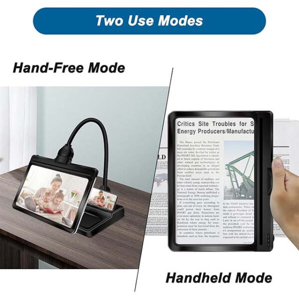 4X LED Magnifying Glass with 36 LED Light & Flexible Gooseneck Stand – Adjustable Brightness Detachable Large Page Magnifier for Reading, Sewing, Crafts & Close Work