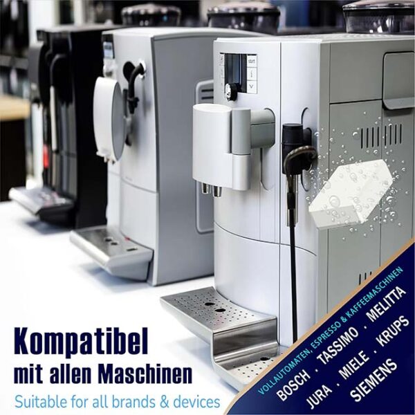 50-Pack German Descaling Tablets for Fully Automatic Coffee Machines – Compatible with Jura, Siemens EQ Series, Bosch, Miele, Melitta, Krups, Tassimo & More
