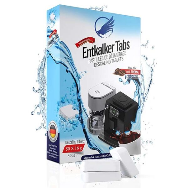 50-Pack German Descaling Tablets for Fully Automatic Coffee Machines – Compatible with Jura, Siemens EQ Series, Bosch, Miele, Melitta, Krups, Tassimo & More
