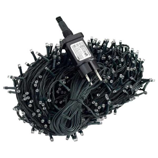 500 LED Warm White Fairy Lights – Indoor/Outdoor LED String Lights with Transformer Cable, Eco-Friendly Green Design