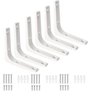 6 Pack L-Shaped Metal Shelf Brackets