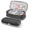 Afomida Durable Large Capacity Pencil Case for Teenagers – Foldable & Zip Closure Stationery Pen Bag in Dark Grey for School & Office