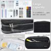 Afomida Durable Large Capacity Pencil Case for Teenagers – Foldable & Zip Closure Stationery Pen Bag in Dark Grey for School & Office