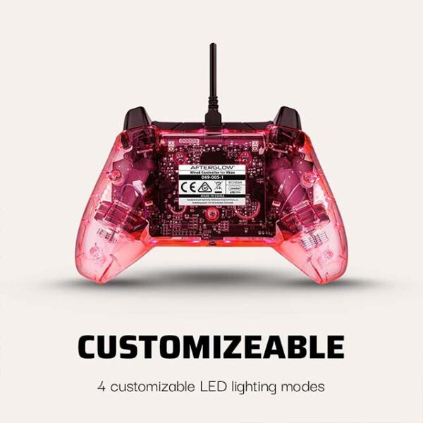 Afterglow LED Wired Game Controller – RGB Hue Lights, Dual Vibration, USB & Audio Controls for Xbox Series X|S, Xbox One & PC Gaming
