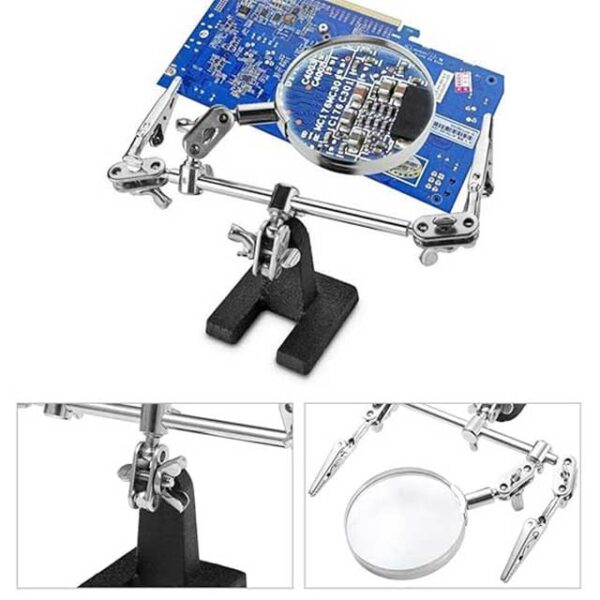 All-In-One Magnifier Soldering Station with Adjustable Helping Hand