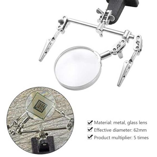 All-In-One Magnifier Soldering Station with Adjustable Helping Hand
