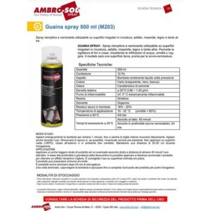 Ambro-Sol M203B Waterproofing Leak Seal Spray – 14oz/500ml Eco-Friendly Tinplate Canister for Sealing Holes, Cracks & Preventing Moisture (White)