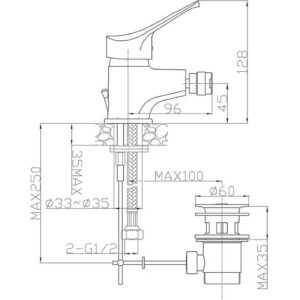 Ambrosiana SEI14010000 Chrome Bidet Mixer Tap