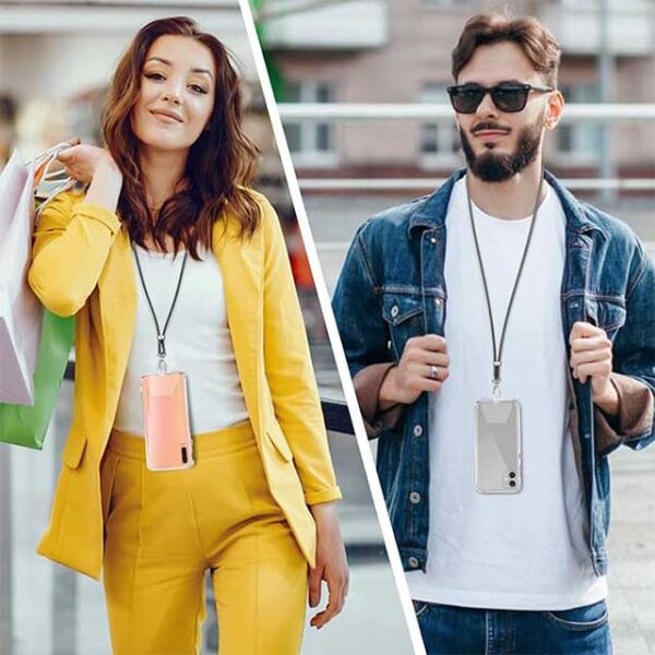 Black Mobile Phone Strap & Lanyard Holder
