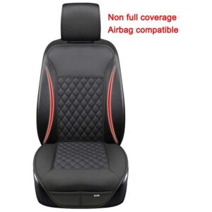 Black Panther 1 Pair Car Seat Covers – Luxury Universal Anti-Slip Driver & Backrest Protector with Diamond Pattern (Black)