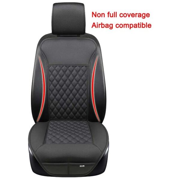 Black Panther 1 Pair Car Seat Covers – Luxury Universal Anti-Slip Driver & Backrest Protector with Diamond Pattern (Black)