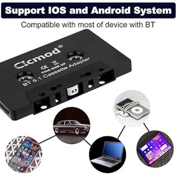 CICMOD BT 5.1 Car Cassette Adapter with Built-In Microphone