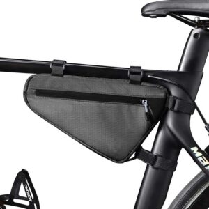 Carsun Waterproof Bike Bag – 20x18.5x4CM Bike Frame Storage & Triangle Pouch with Dual Side Pockets for Mountain, Road, and BMX Bikes (Black)