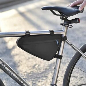 Carsun Waterproof Bike Bag – 20x18.5x4CM Bike Frame Storage & Triangle Pouch with Dual Side Pockets for Mountain, Road, and BMX Bikes (Black)