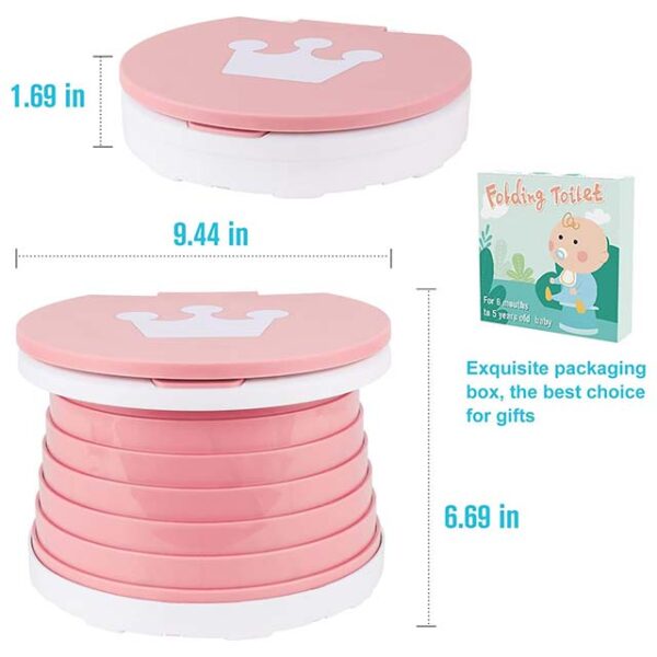 Children's Portable Foldable Potty Chair – Toddler Toilet Seat for Boys & Girls (Pink)