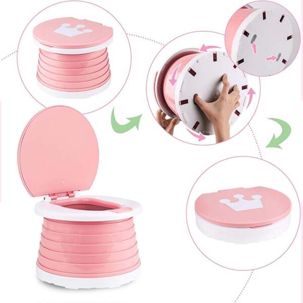 Children's Portable Foldable Potty Chair – Toddler Toilet Seat for Boys & Girls (Pink)
