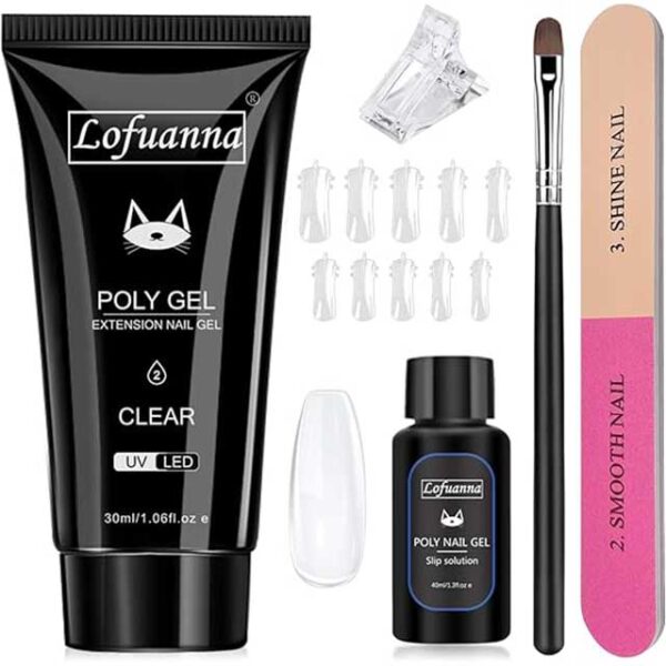 Complete Poly Gel Nail Kit 30ML with 40ML Slip Solution