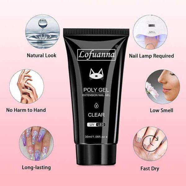 Complete Poly Gel Nail Kit 30ML with 40ML Slip Solution