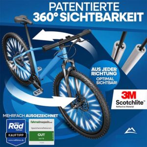 Crivit® 3M Scotchlite Bicycle Spoke Reflectors – StVZO Approved for Maximum Night Visibility, Alternative to Cat's Eyes