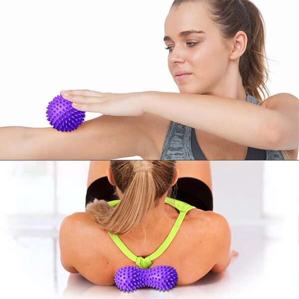 Deep Tissue Massage Ball Set – Massage Ball with Nubs, Hedgehog Roller & Foot Massage Tool for Ultimate Stress Relief & Muscle Relaxation