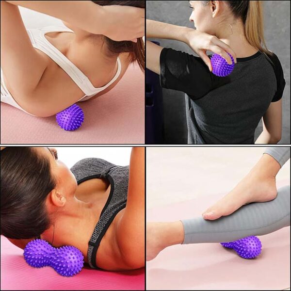 Deep Tissue Massage Ball Set – Massage Ball with Nubs, Hedgehog Roller & Foot Massage Tool for Ultimate Stress Relief & Muscle Relaxation
