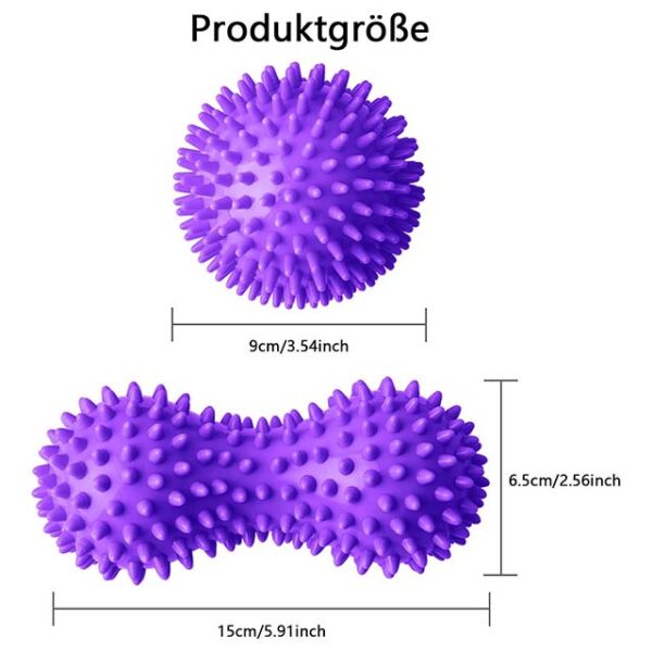Deep Tissue Massage Ball Set – Massage Ball with Nubs, Hedgehog Roller & Foot Massage Tool for Ultimate Stress Relief & Muscle Relaxation