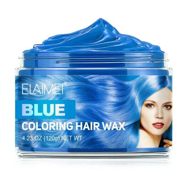 Elaimei Temporary Vibrant Blue Hair Wax, 4.23 oz – Natural Coloring Hairstyle Cream & Pomade for Men and Women