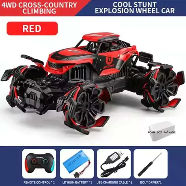 Explosive Wheel RC Car 1:12 – High Speed 2.4G 4WD Off-Road Stunt & Climbing Remote Control Vehicle Toy for Boys & Kids