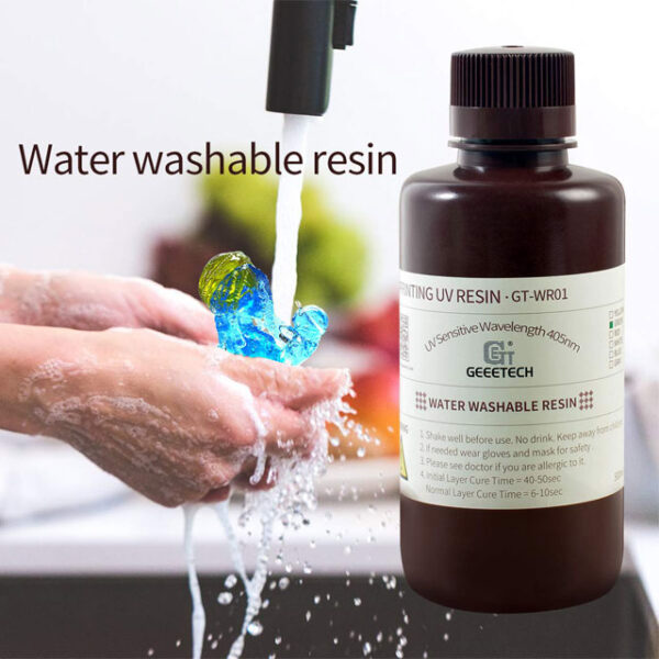 GEEETECH UV 405nm Rapid Resin – Water Washable, Fast Curing High Precision 3D Printer Resin for LCD, DLP & SLA Machines