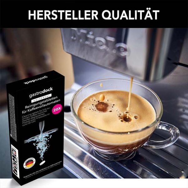 German Made Cleaning Tablets for Fully Automatic Coffee Machines – 20x2g Coffee Grease Remover, Compatible with Siemens, Jura, Krups, Bosch, Miele, Melitta & WMF