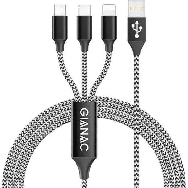 Gianac 3-in-1 Universal USB Charging Cable 1.5m