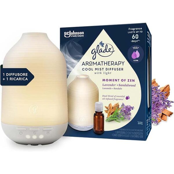 Glade Essential Oil Diffuser – Automatic Aromatherapy Mist Maker for a Fresh & Relaxing Home Atmosphere