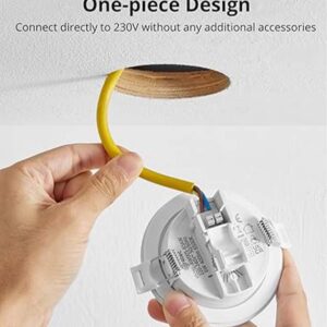 Gr4tec Dimmable 6W LED Recessed Ceiling Light – 4000K Natural White Downlight, Ultra-Slim 35mm IP65 Waterproof Spotlights for Bathroom & Living Room (φ68-80mm Hole)