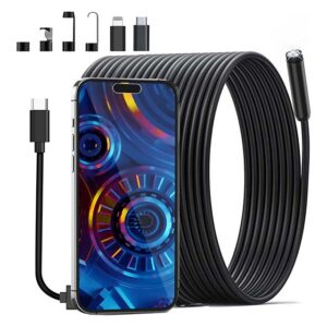 HD Waterproof Endoscope Inspection Camera – Flexible Cable Borescope for Precision Automotive, Home & Industrial Inspections
