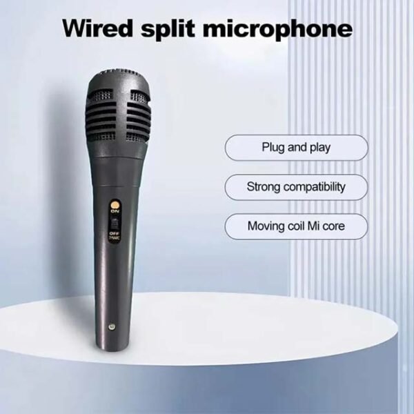 Professional Wired Handheld Dynamic Microphone – 3.5mm & 6.5mm Jack, Noise Reduction for Studio & Live Performance