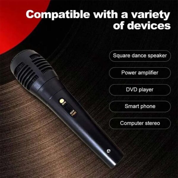 Professional Wired Handheld Dynamic Microphone – 3.5mm & 6.5mm Jack, Noise Reduction for Studio & Live Performance