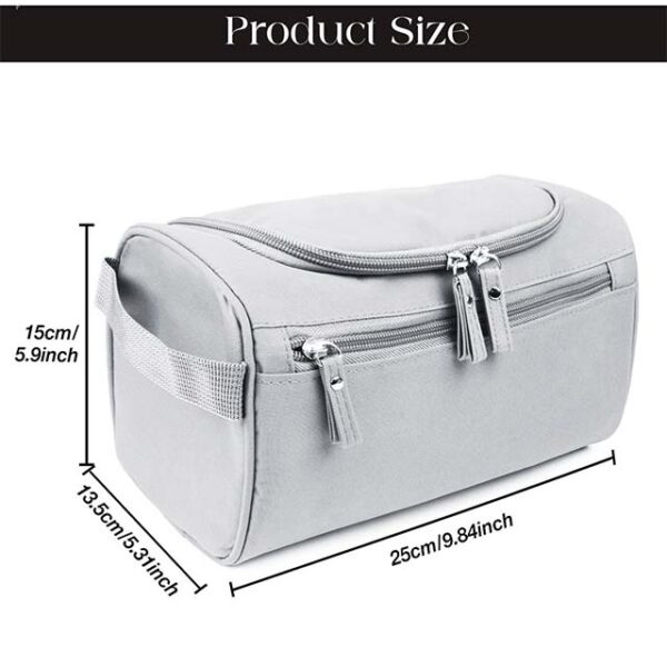 House of Quirk Hanging Travel Toiletry Bag Organizer – Unisex Bathroom Dopp Kit with Hook for Accessories, Toiletries, Shaving & Makeup (Grey)