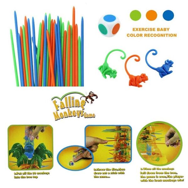 “Interactive Falling Monkeys,” “Table Game,” “Educational,” “Safe,” “Intelligence Toy,” and “Preschool Kids” to boost SEO while clearly conveying the product’s benefits and target audience.