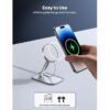 Lamicall MagSafe Phone Stand – Dual Hinge Collapsible Charging Dock for iPhone 16/15/14/13 & AirPods – Adjustable Desk & Nightstand Holder