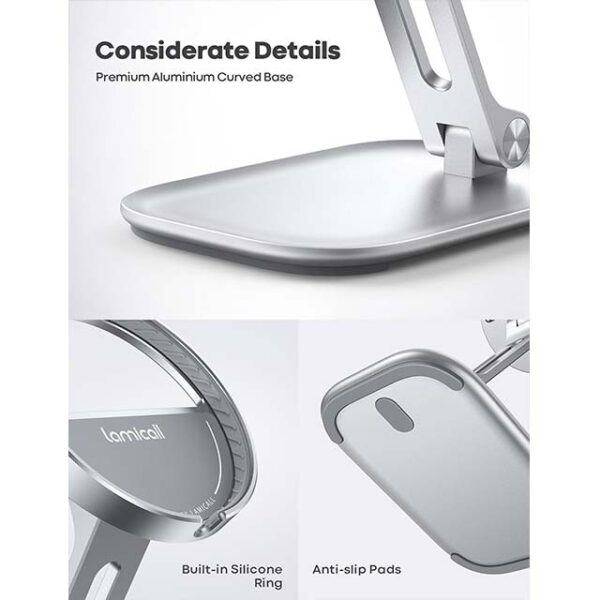 Lamicall MagSafe Phone Stand – Dual Hinge Collapsible Charging Dock for iPhone 16/15/14/13 & AirPods – Adjustable Desk & Nightstand Holder